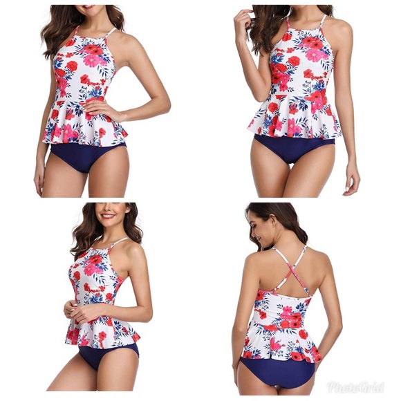 RUFFLE TOP SWIMSUIT - Picture 1 of 4